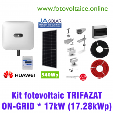 Kit fotovoltaic trifazat ON-GRID 17.28kWp (HUAWEI, JA-Solar, K2 Systems)